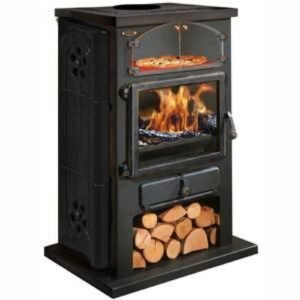 Holzofen Chamonix XXL – Keramikdekor, Messingtür – 12 kW